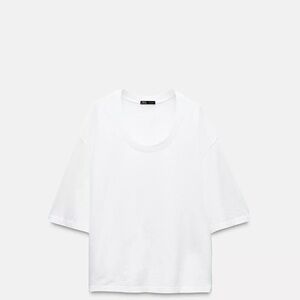 Zara White Relaxed Fit Top (worn once) brand new